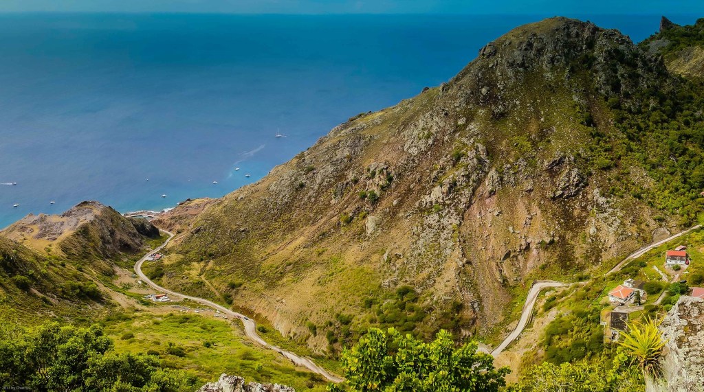 The Road Winds Down To Fort Bay, Saba, Dutch Caribbean