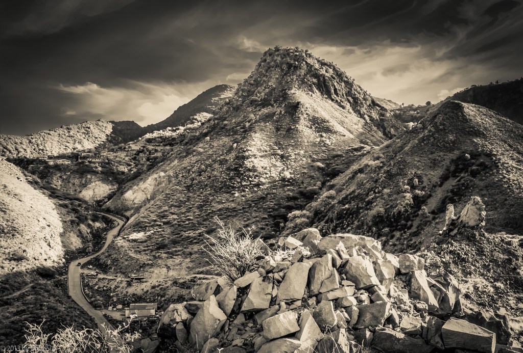 Road To Fort Bay Winds Down Below Thais Hill, Saba, Dutch Caribbean