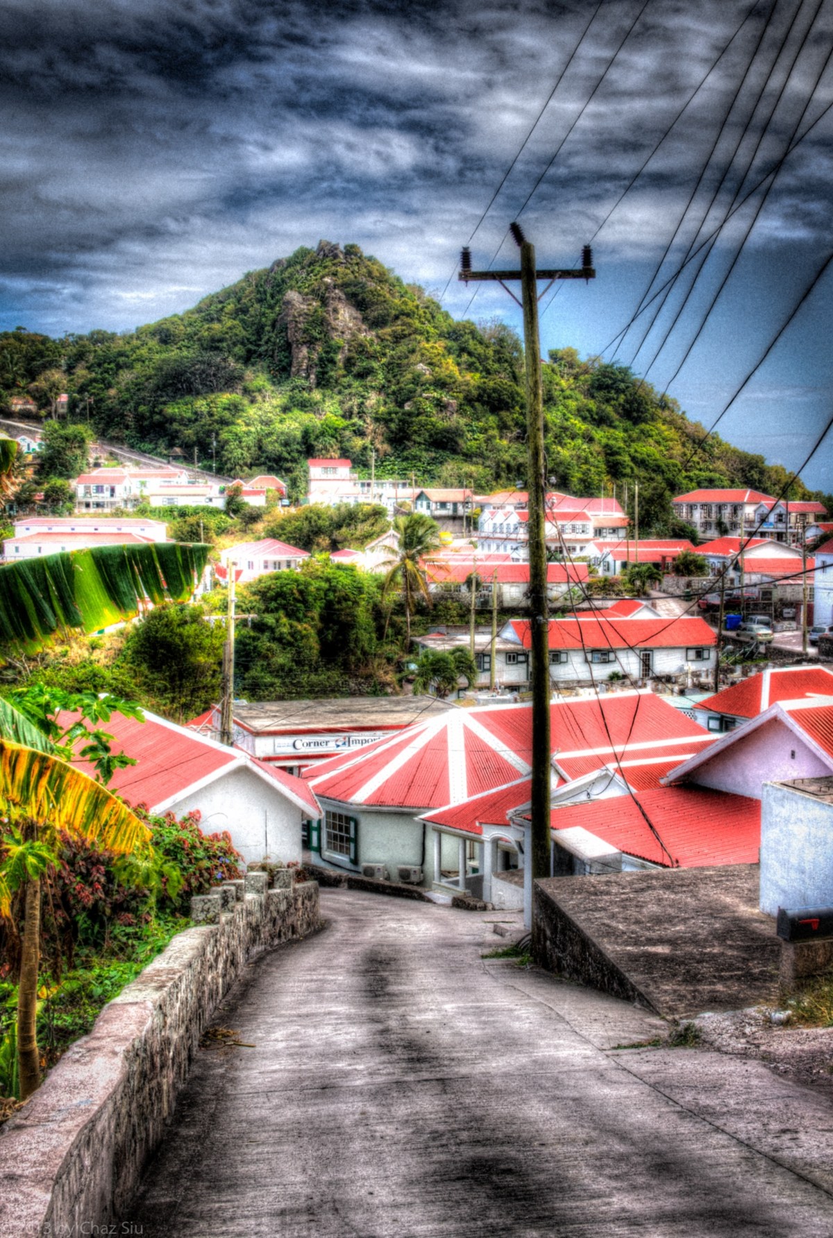 Telephone Lines, Windwardside, Saba, Dutch Caribbean