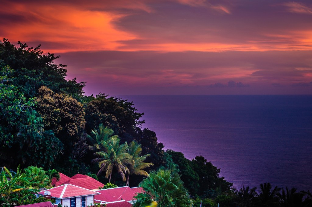 Montserrat Ash Plume Sunset, Saba, Dutch Caribbean