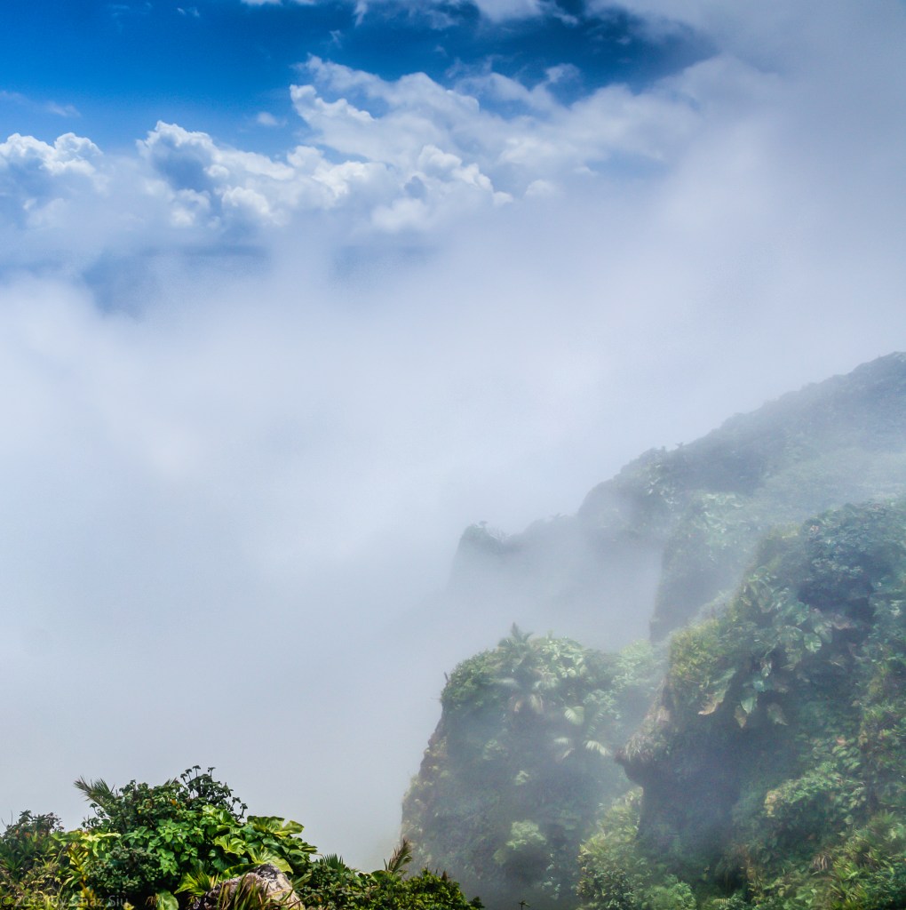 Angel Clouds and Cliffs, Mt Scenery Summit, Saba, Dutch Caribbean