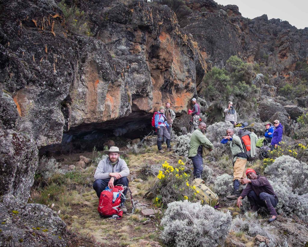 Snacktime At First Cave:  L to R, Paul, Cort,Alex, JT, Rhys,Kitt,Said,Caryl