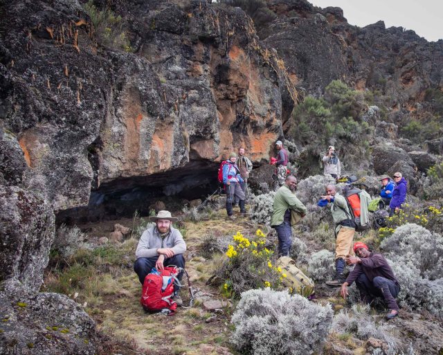 Snacktime At First Cave:  L to R, Paul, Cort,Alex, JT, Rhys,Kitt,Said,Caryl