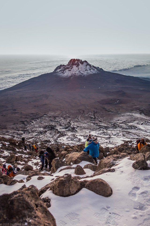 Boulder Scrambling Up The Final 200 Yards Through Lava Rocks
