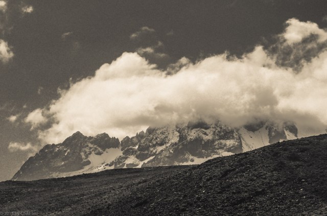 Mawenzi Shrouded In Clouds On Our Way To School Hut
