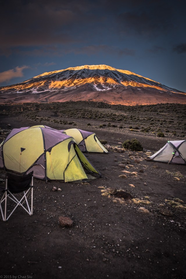 Sunrise Bands On Kilimanjaro Above Our Sleeping Tents