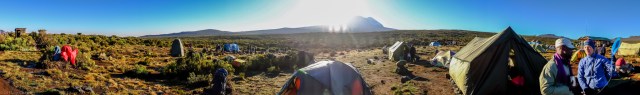 Sunrise At Shira One Camp With Kili Framed 