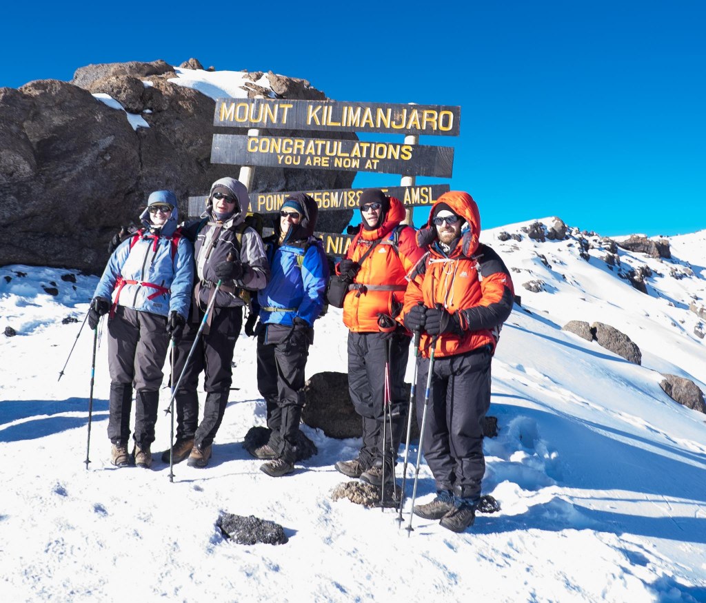 Team At Stella Point, Elevation  18, 800 feet. 