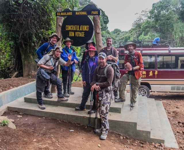 Team Celebration At Mweka Gate Finish